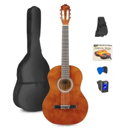 zestaw-gitara-klasyczna-39-soloart-max-brazowa-akcesoria