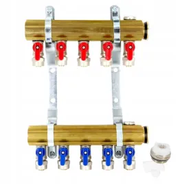 rozdzielacz-c-o-5-obwodow-zaworki-pex-odpowietrzniki-do-grzejnikow