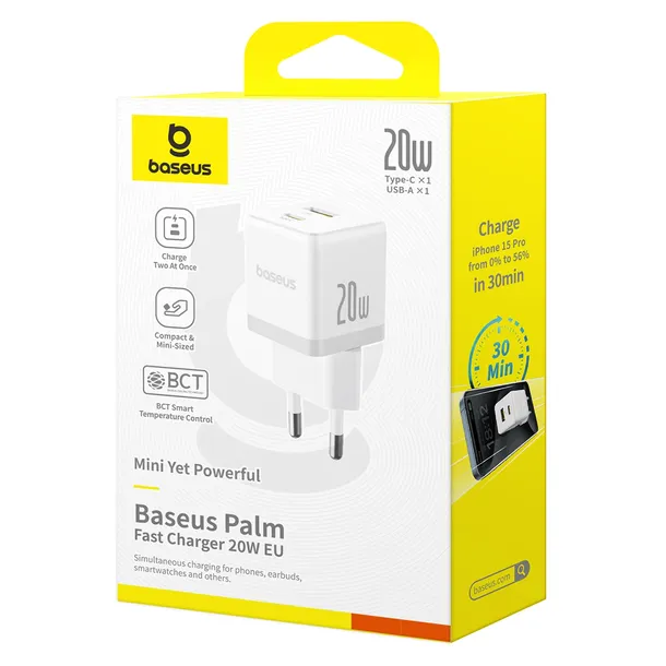 ladowarka-sieciowa-baseus-palm-20w-usb-c-usb-a-biala