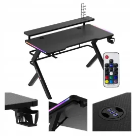 biurko-gamingowe-z-nadstawka-huzaro-czarny-rgb-led-do-komputera-male