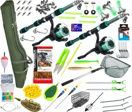 zestaw-wedkarski-gotowy-na-ryby-podbierak-wedka-x2-kolowrotek-x2