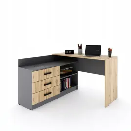 funkcjonalne-biurko-narozne-omega-3-szuflady-grafit-dab-artisan