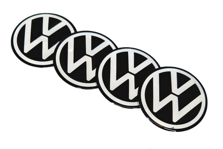 VW VOLKSWAGEN NAKLEJKI EMBLEMATY ZNACZKI LOGO 56mm 4SZT NA KOŁPAKI DEKIELKI