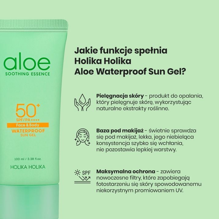 Holika Holika Waterproof Sun Gel el do twarzy i ciaa SPF 50+, 100 ml   306175452 - ERLI.pl