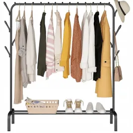 czarny-metalowy-wieszak-na-ubrania-garderoba-stojak-regulowany