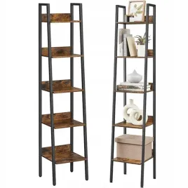 industrialny-regal-stojacy-czarny-5-polek-drabinka-na-ksiazki-loft