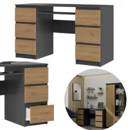 biurko-komputerowe-szkolne-6-szuflad-pojemne-solidne-antracyt-dab-artisan