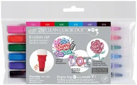kuretake-pisaki-dwustronne-clear-color-dot-6-kol