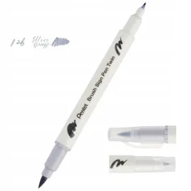 pisak-pentel-dwustronny-brush-sign-pen-twin-srebro