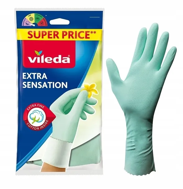 rekawice-vileda-extra-sensation-m-stan-opakowania-oryginalne-marka-vileda