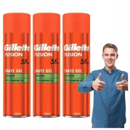 gillette-fusion-5-sensitive-zel-do-golenia-200-ml-x3