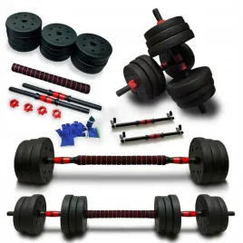 hantle-bitumiczne-2x10-kg-z-lacznikiem-zestaw-20-kg-sztanga