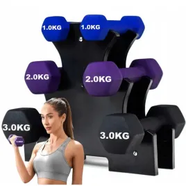 hantle-x6-zestaw-12kg-ze-stojakiem-neoprenowe-fitness-pilates