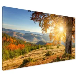 obraz-na-plotnie-gory-drzewo-nowoczesny-na-sciane-120x80