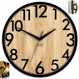 zegar-scienny-drewniany-debowy-focus-33-cm-cichy-mechanizm