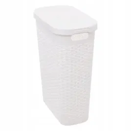 kosz-na-pranie-40-l-waski-syntetyczny-rattan-syntetyczny-bialy