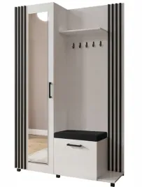 biala-garderoba-przedpokoj-137cm-wieszak-lamele-lustro-lyon-mr