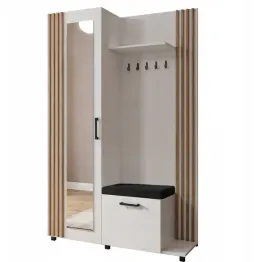 biala-garderoba-przedpokoj-137cm-wieszak-lamele-lustro-lyon-mr