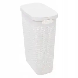 kosz-na-pranie-waski-40-l-rattan-syntetyczny-bialy