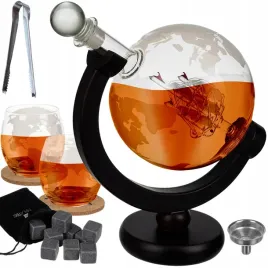 karafka-do-whisky-globus-zestaw-2-szklanki-podkladki-szczypce-kostki