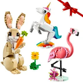 prezent-na-swieta-3-zestawy-lego-zwierzeta-klocki-flaming-krolik-jednorozec