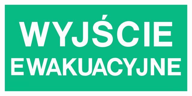 AA001 Znak tabliczka Wyjście ewakuacyjne płyta sztywna PCV świecąca 40x20