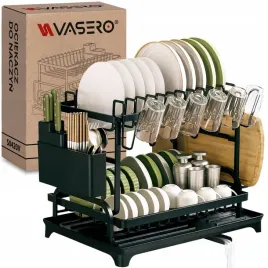 stojaca-suszarka-do-naczyn-dwupoziomowa-duza-czarna-ociekacz-na