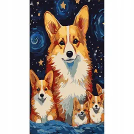 malowanie-po-numerach-obraz-na-prezent-rodzina-corgi-25x50-na-ramie