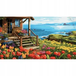 malowanie-po-numerach-obraz-na-prezent-domek-nad-morzem-25x50-na-ramie