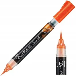 pisak-pedzelkowy-do-kaligrafii-pentel-brush-pen-dual-metallic-pomaranczowy