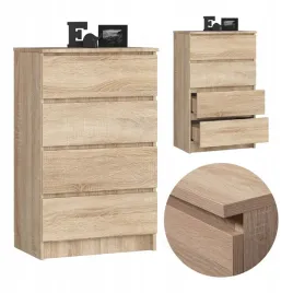 komoda-klasyczna-60-cm-4-szuflady-bezuchwytowa-szafka-komody-dab