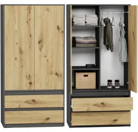 szafa-garderoba-90cm-2drzwi-2szuflad-antracyt-mix-artisan-b-9tip