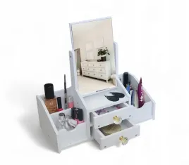 toaletka-z-lustrem-organizer-przybornik-na-biurko-do-makijazu