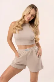 spodenki-dresowe-damskie-z-wysokim-stanem-kolor-soft-taupe