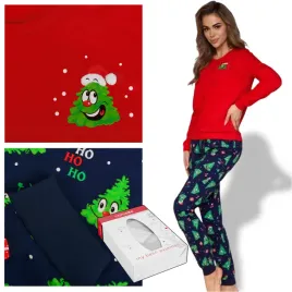 cornette-pizama-damska-bawelna-christmas-tree-prezent-na-swieta-roz-xl