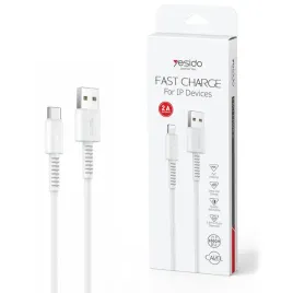 yesido-kabel-ca120-18w-usb-type-c-1m-pvc-2a-white-bialy