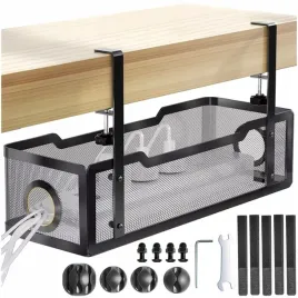 organizer-kabli-pod-blat-biurko-polka-regulowana-na-kable-aluminiowy-uchwyt