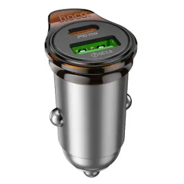 ladowarka-samochodowa-hoco-usb-a-usb-c-qc3-0-pd-43w-nz16a-szara