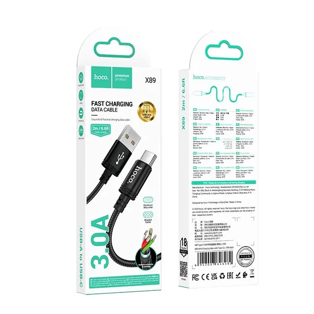 kabel-usb-a-do-usb-c-hoco-3a-2-m-x89-czarny-stan-nowy-producent-inna