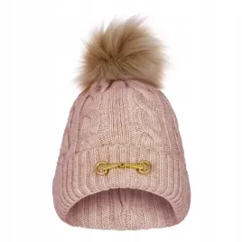 czapka-zimowa-equestrian-queen-kehlani-25aw-damska-z-pomponem-rozowa