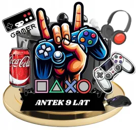 wydruk-cukrowy-masa-oplatek-na-tort-gamer-gracz-konsola-play-tekst
