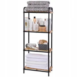 regal-lazienkowy-czarny-polki-na-kosmetyki-reczniki-bambus-slupek