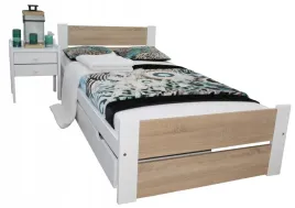 lozko-pojedyncze-drewniane-lea-90x200-biale-dab-sonoma-stelaz