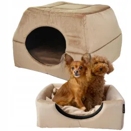 legowisko-dla-psa-kota-budka-2w1-domek-48x48cm-poslanie-antyposlizgowe