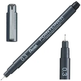 cienkopis-czarny-kreslarski-kalibrowany-precyzyjny-pentel-pointliner-03-mm