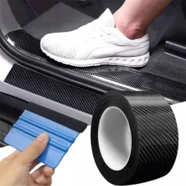 Zdjęcie produktu TAŚMA OCHRONNA KARBON FOLIA NA PROGI BAGAŻNIK SAMOCHODU 3m x7cm +RAKŁA