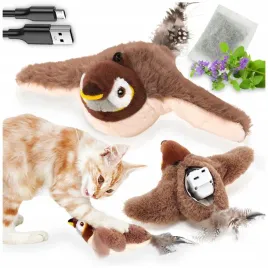 interaktywna-zabawka-dla-kota-pluszowy-ptak-ruchomy-ptaszek