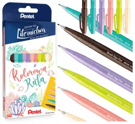pisaki-pedzelkowe-do-kaligrafii-zestaw-pentel-brush-pen-sign-6-kolorow-rafa