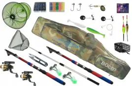 duzy-zestaw-wedkarski-na-ryby-z-podbierakiem-wedki-kolowrotki