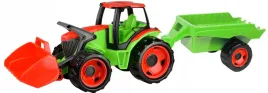 pojazd-traktor-z-lyzka-i-przyczepa-czerwono-zielony